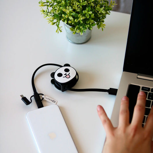 Cable 3 en 1 dérouleur Panda - Yello Koko