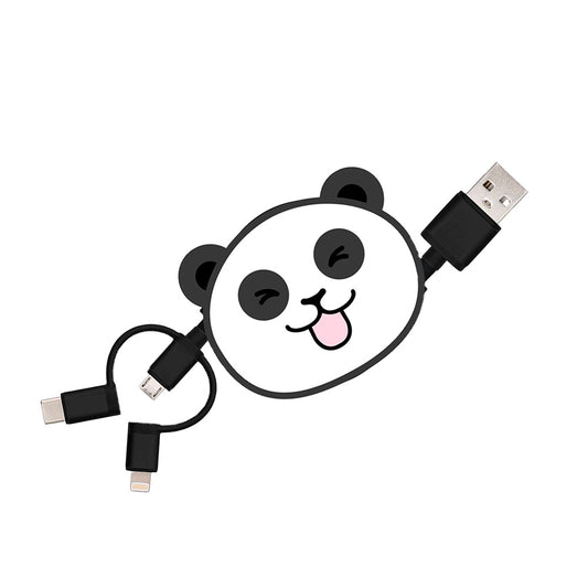 Cable 3 en 1 dérouleur Panda