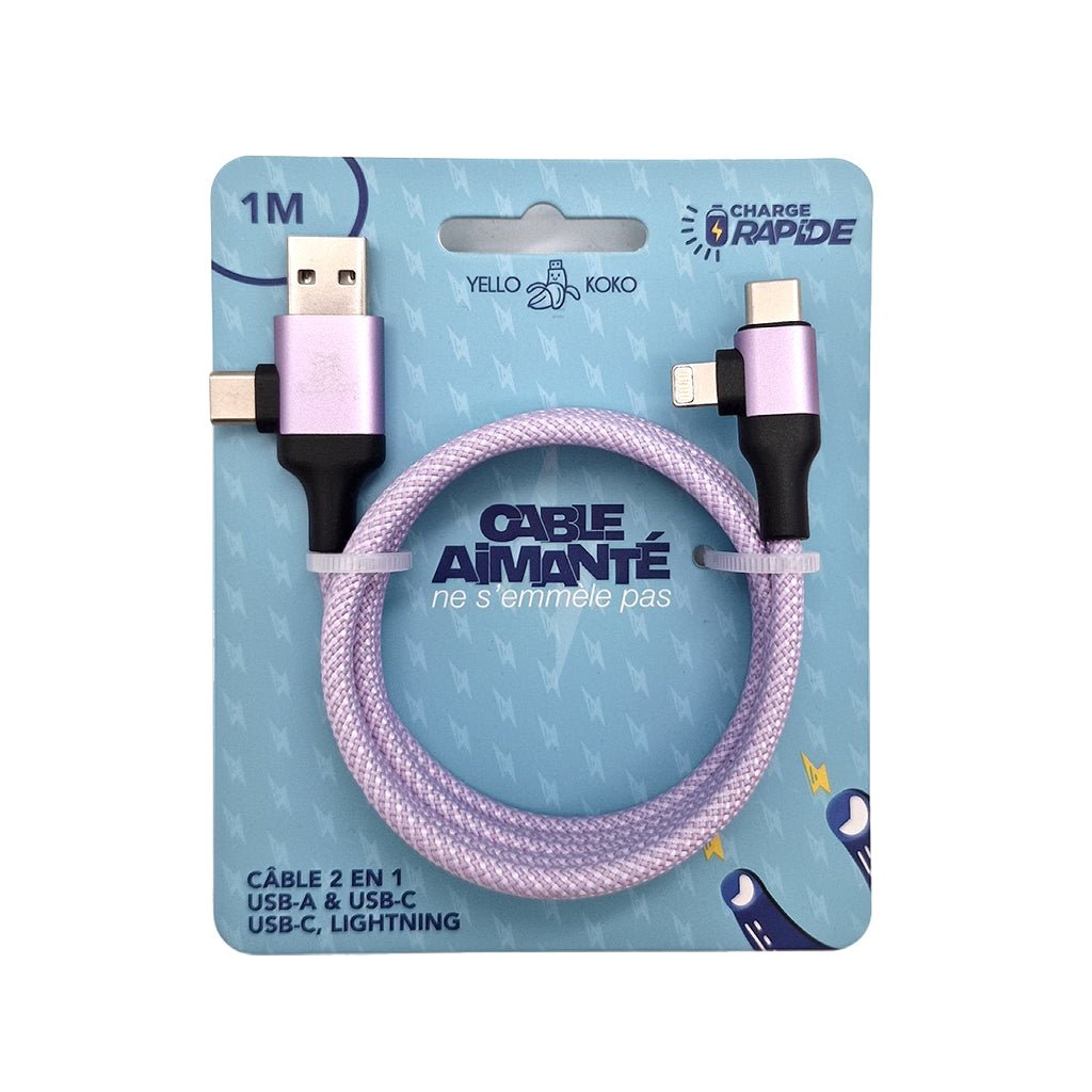 Cable Magnétique Anti-nœuds Rose - Yello Koko