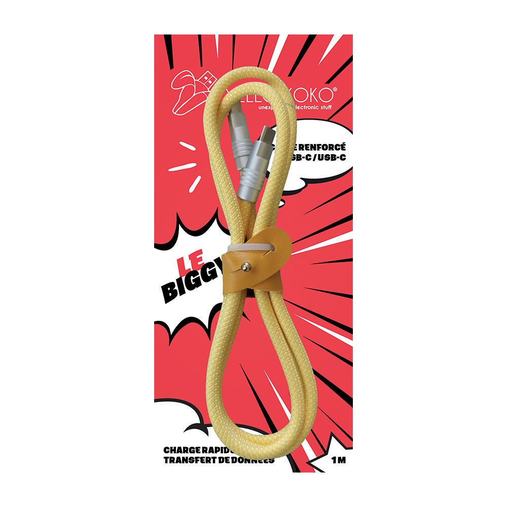 Cable USB - C renforcé BIGGY Jaune - Yello Koko