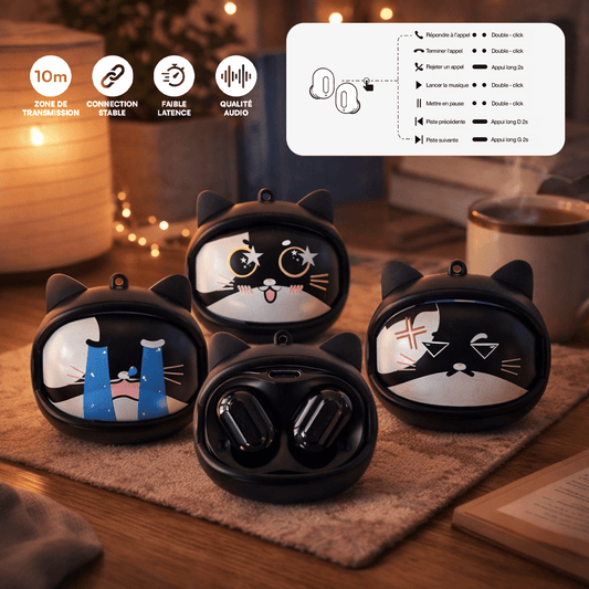 Moody Cat - Ecouteurs sans - fil - Yello Koko